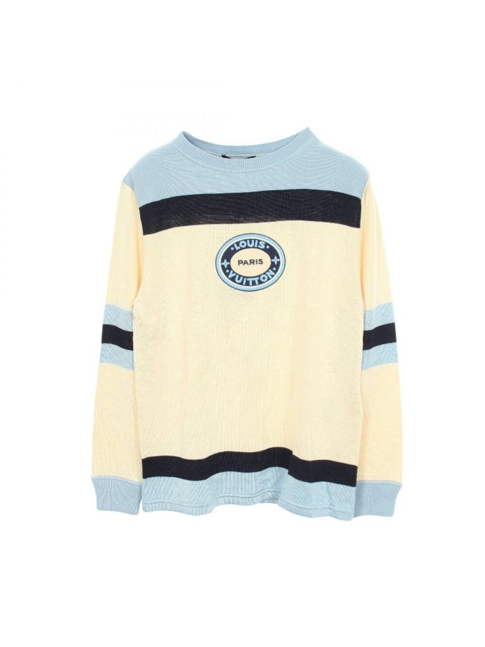 Louis Vuitton Knit Logo Patch Long Sleeve Rayon Wool Sweater